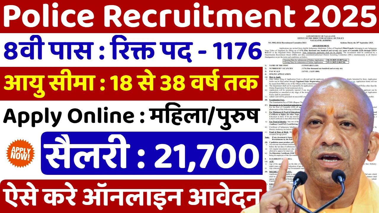 Police Recruitment 2025: 8वीं पास के लिए पुलिस भर्ती के आवेदन शुरू, जानें पूरी जानकारी
